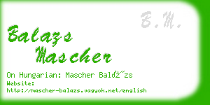 balazs mascher business card